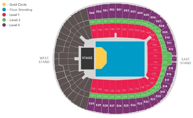 Concerts au stade de Wembley, Londres, Angleterre